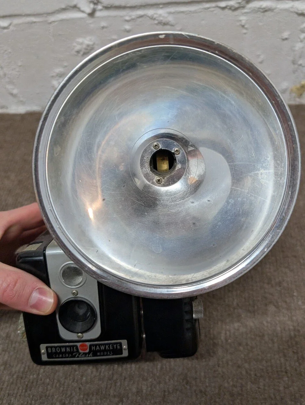Flash Vintage KODAK Brownie Hawkeye Camera w/ Large Silver Reflector 620 Film